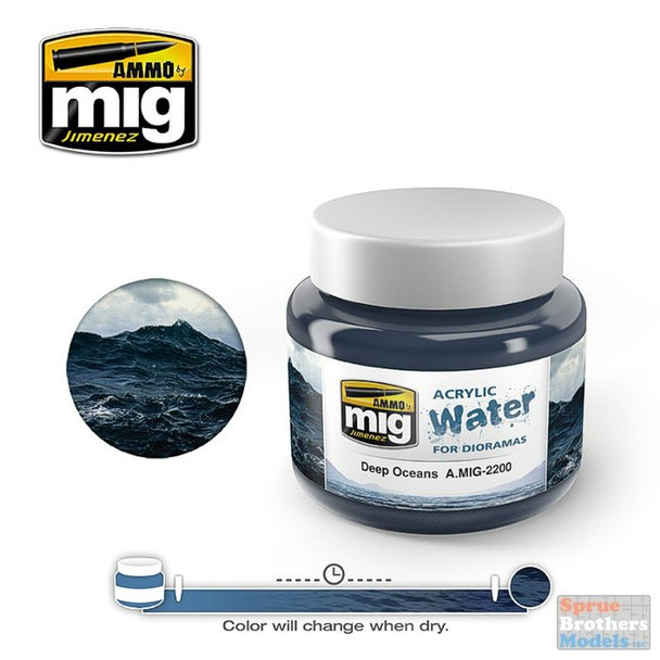 AMM2200 AMMO by Mig Acrylic Water for Dioramas - Deep Oceans (250ml)