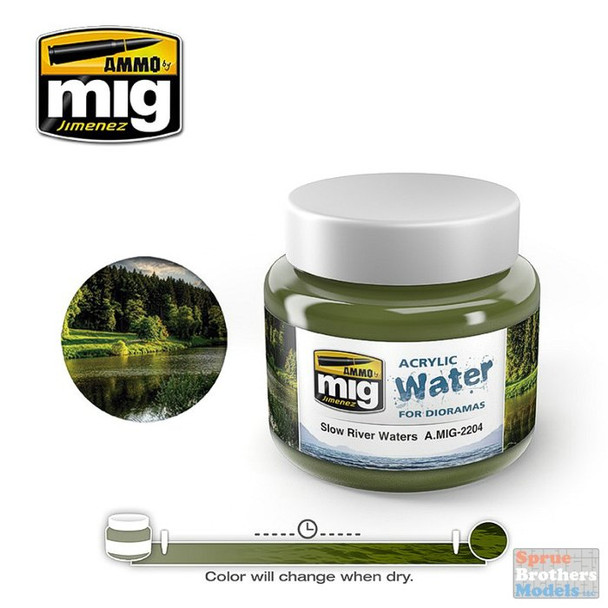 AMM2204 AMMO by Mig Acrylic Water for Dioramas - Slow River Waters (250ml)