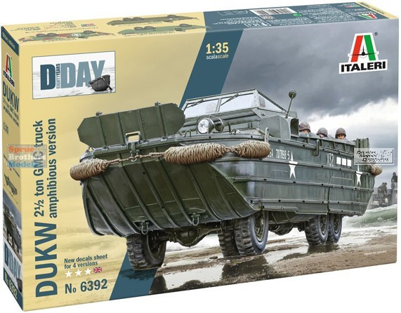 Italeri 1/35 DUKW & LVT-4 プラモデルセット ITA6392 1:35 Italeri US WWII Amphibian DUKW - Sprue Brothers