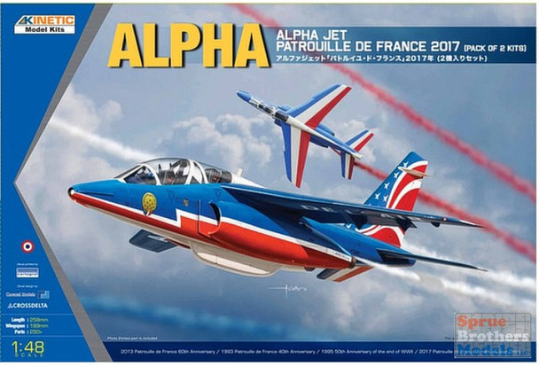 KIN48064 1:48 Kinetic Alpha Jet Patrouille De France 2017 (2 kits)