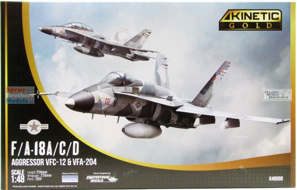 KIN48088 1:48 Kinetic F-18A F-18B F-18C F-18D Hornet Aggressor VFC-12 & VFA-204