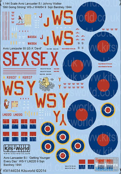 KSW144034 1:144 Kits-World Decals - Lancaster B.I