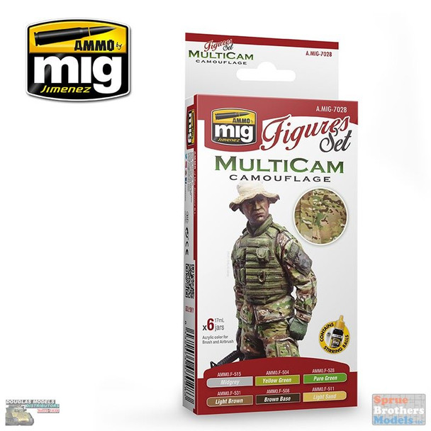 AMM7028 AMMO by Mig Paint Set - MultiCam Camouflage for Figures