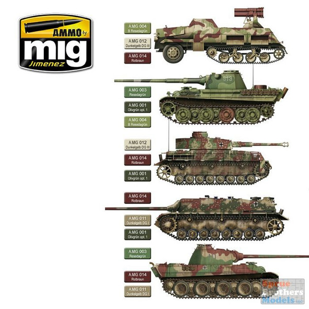AMM7101 AMMO by Mig Paint Set - Late German Camouflages
