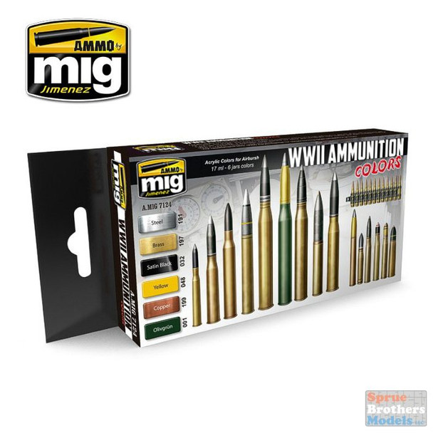 AMM7124 AMMO by Mig Paint Set - WW2 Ammunition Colors