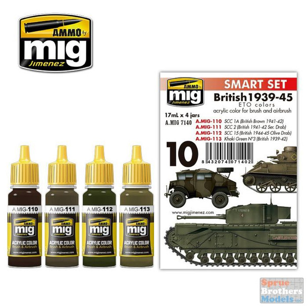 AMM7140 AMMO by Mig Smart Paint Set - British 1939-45 ETO Colors