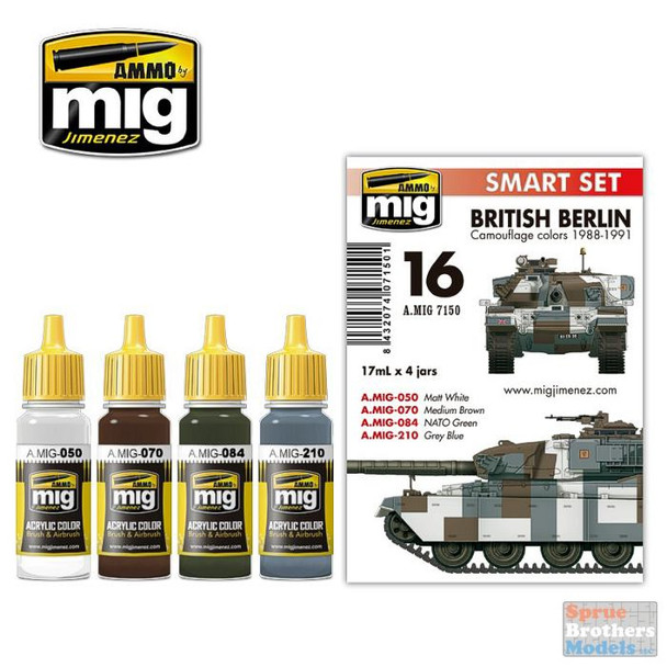 AMM7150 AMMO by Mig Smart Paint Set -  British Berlin Camouflage Colors 1988-91