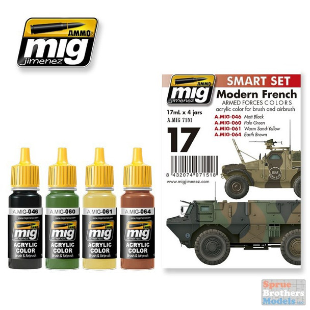 AMM7151 AMMO by Mig Smart Paint Set -  Modern French Armed Forces Colors