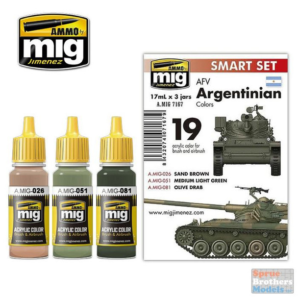 AMM7167 AMMO by Mig Smart Paint Set - Argentinian AFV Colors