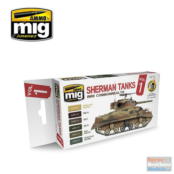 AMM7169 AMMO by Mig Paint Set - Sherman Tanks Vol 1: WW2 Commonwealth