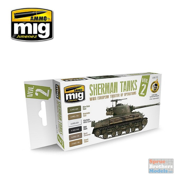 AMM7170 AMMO by Mig Paint Set - Sherman Tanks Vol 2: WW2 European Theater Of Operations