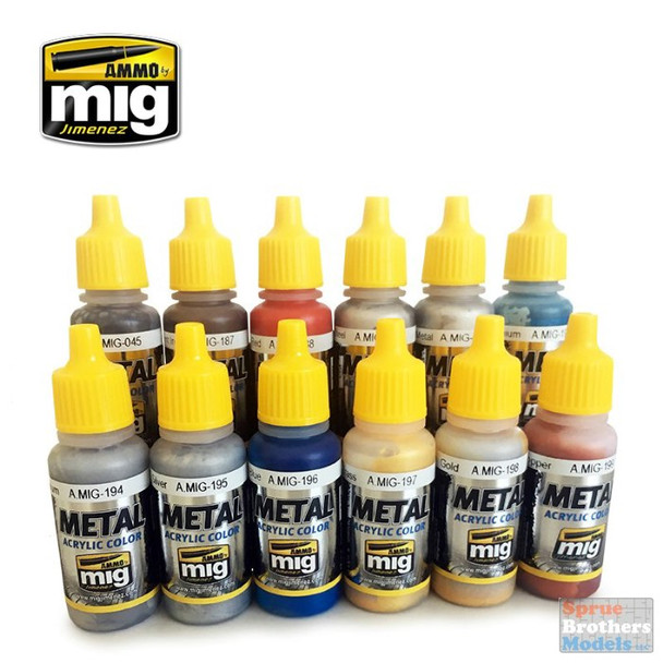 AMM7175 AMMO by Mig Paint Set - Metallic Colors