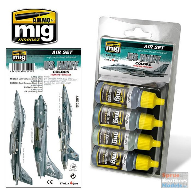 AMM7201 AMMO by Mig Air Paint Set -  US Navy Colors 1980's-Present