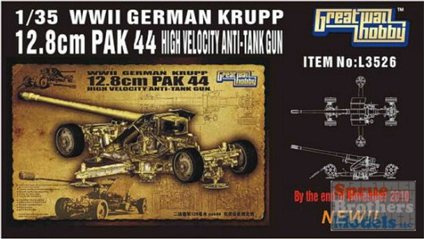 LNRL3526 1:35 Great Wall Hobby WWII German Krupp 12.8cm PaK 44 Anti-Tank Gun
