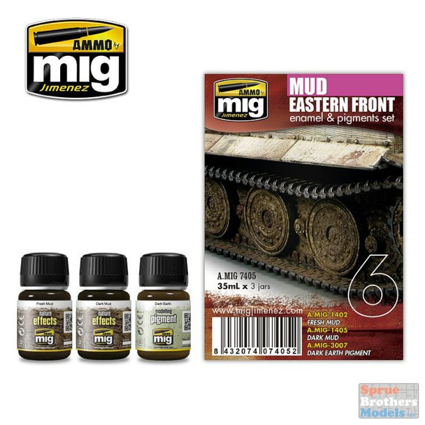 AMM7405 AMMO by Mig - Mud Eastern Front Enamels & Pigment Set