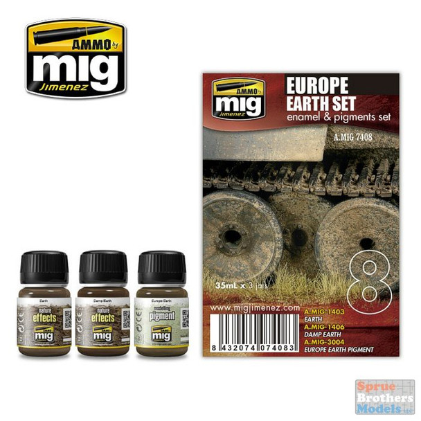 AMM7408 AMMO by Mig - Europe Earth Enamel & Pigment Set