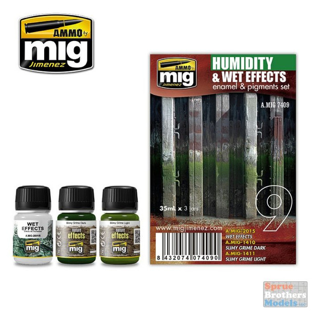 AMM7409 AMMO by Mig - Humidity & Wet Effects Enamel & Pigment Set