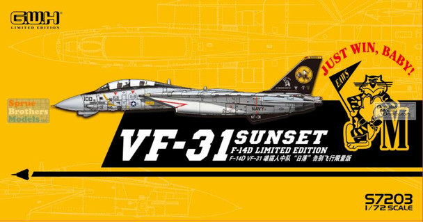 LNRS7203 1:72 Great Wall Hobby F-14D Tomcat VF-31 Tomcatters Sunset [Limited Edition]