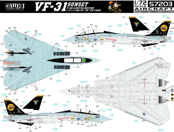 LNRS7203 1:72 Great Wall Hobby F-14D Tomcat VF-31 Tomcatters Sunset [Limited Edition]