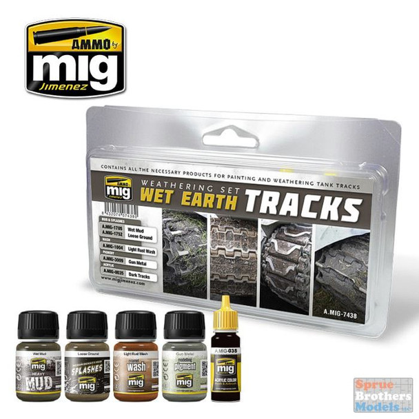 AMM7438 AMMO by Mig Weathering Set for Tracks - Wet Earth