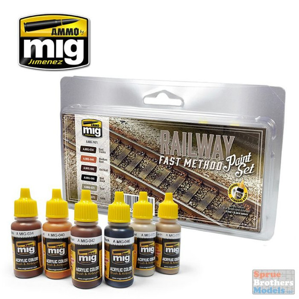 AMM7471 AMMO by Mig Paint Set - Railway Fast Method