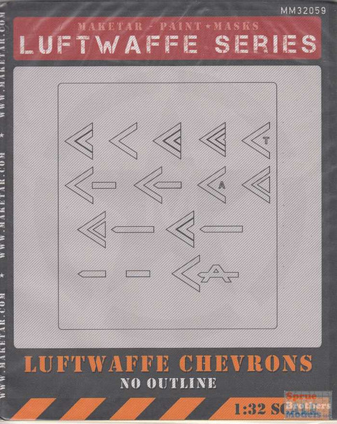 MAK32059K 1:32 Maketar Paint Masks Luftwaffe Series - Luftwaffe Chevrons - No Outline