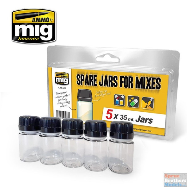 AMM8033 AMMO by Mig - Spare Jars for Mixes (5 x 35ml Jars)