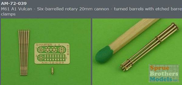 MASAM72039 1:72 Master Model M61A1 Vulcan 20mm Rotary Cannon