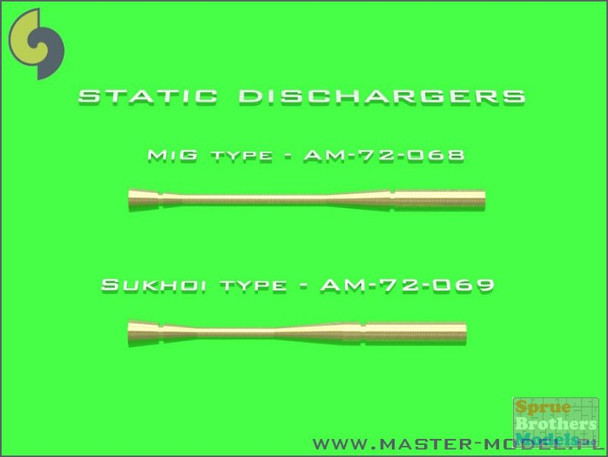 MASAM72068 1:72 Master Model Static Dischargers MiG Type (14 pcs)