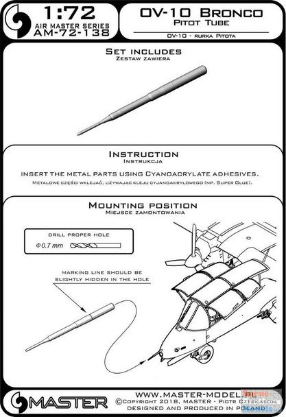 MASAM72138 1:72 Master Model OV-10 Bronco Pitot Tube