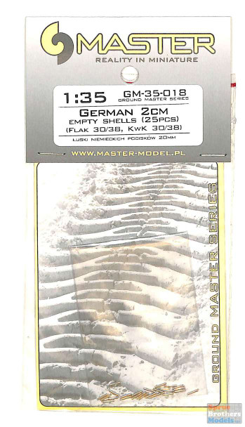 MASGM35018 1:35 Master Model German 2cm Empty Shells 25pcs (Flak 30/38 KwK 30/38)