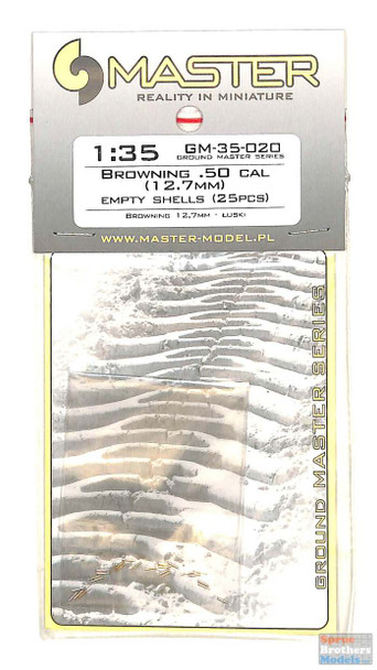 MASGM35020 1:35 Master Model Browning .50 Cal/12.7mm Empty Shells 25pcs
