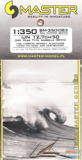 MASSM350083 1:350 Master Model IJN 12.7cm/50 3rd Year Type Barrels (8pcs)