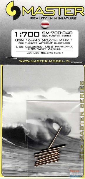 MASSM700040 1:700 Master Model USN 16in/45 Mark 1 Gun Barrels for Turrets without  Blastbags