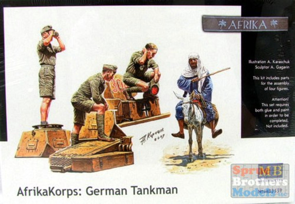 MBM35059 1:35 Masterbox Deutsches Afrika Korps, WWII Era - 4 Figures Set with a Donkey #3559
