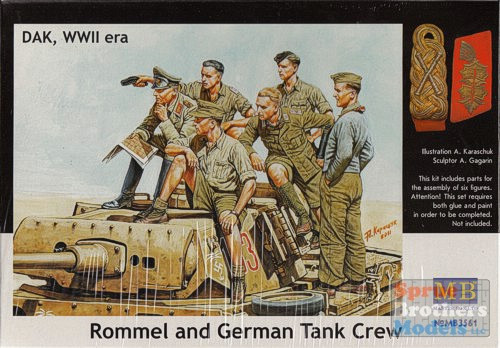 MBM35061 1:35 Masterbox Rommel and German Tank Crew (6 Figure Set