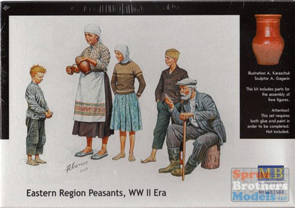 MBM35088 1:35 Masterbox "Eastern Region Peasants" WWII Era - 5 Figures Set #3588