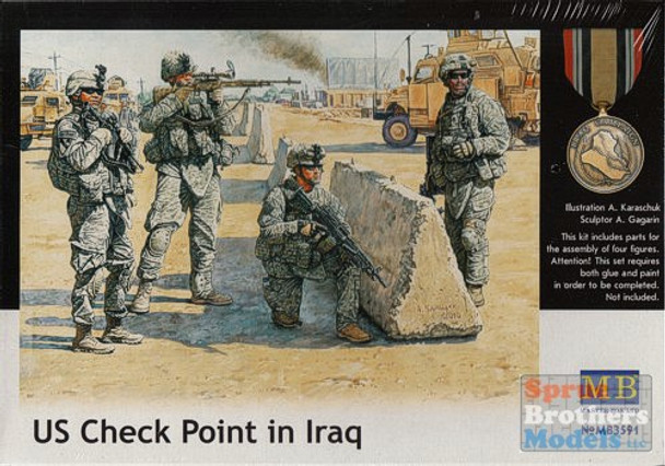 MBM35091 1:35 Masterbox US Checkpoint in Iraq - 4 Figure Set #3591