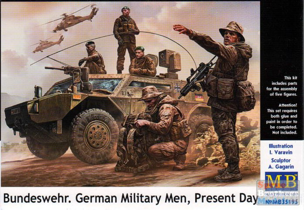 MBM35195 1:35 Masterbox Bundeswehr German Military Men, Present Day - 5 Figure Set