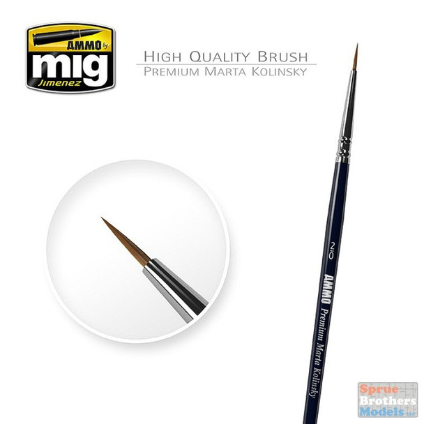 AMM8601 AMMO by Mig - 2/0 Premium Marta Kolinsky Round Brush