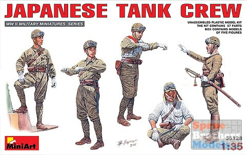 MIA35128 1:35 MiniArt Japanese Tank Crew Figure Set - Sprue