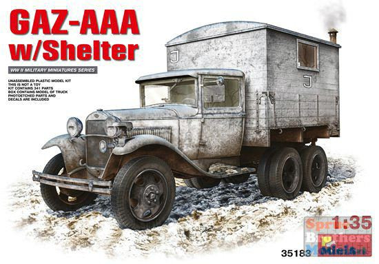 MIA35183 1:35 Miniart GAZ-AAA Truck with Shelter - Sprue Brothers