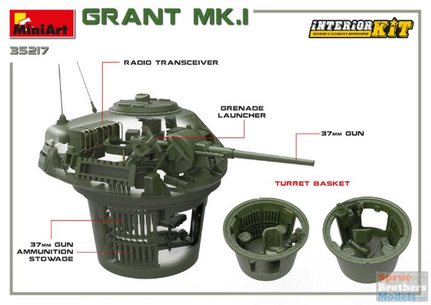 MIA35217 1:35 Miniart Grant Mk.I [Interior Kit]