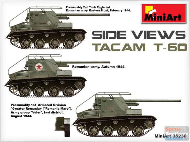 MIA35230 1:35 Miniart TACAM T-60 Romanian Tank Destroyer [Interior Kit]