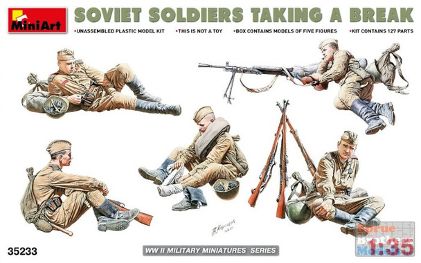 MIA35233 1:35 MiniArt Soviet Soldiers Taking a Break Figure Set (5 figures)