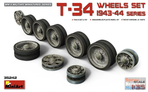 MIA35242 1:35 MiniArt T-34 Wheels Set 1943-44 Series