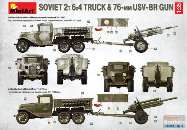 MIA35272 1:35 MiniArt Soviet 2t 6x4 Truck & 76mm USV-BR Gun
