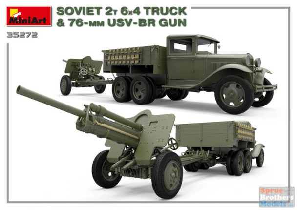 MIA35272 1:35 MiniArt Soviet 2t 6x4 Truck & 76mm USV-BR Gun