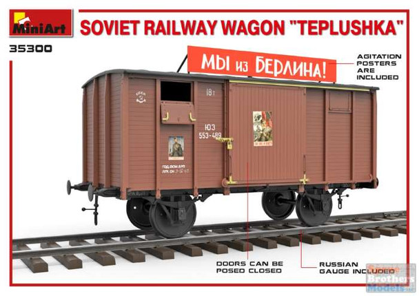 MIA35300 1:35 Miniart Soviet Railway Wagon 'Teplushka'