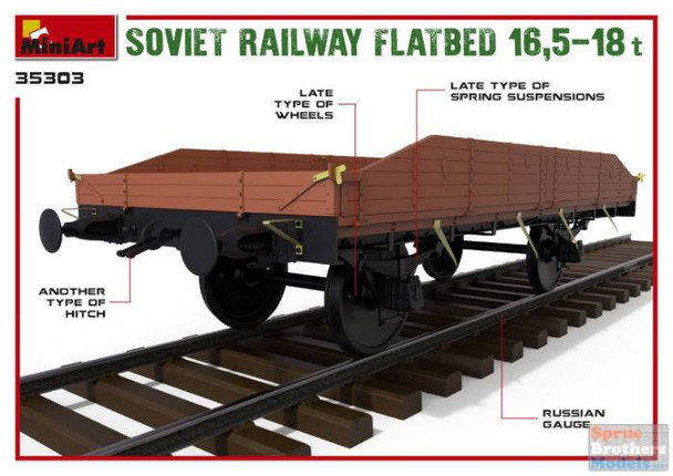 MIA35303 1:35 Miniart Soviet Railway Flatbed 16.5-18t